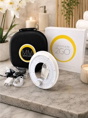 MMSphere 2GO Portable LED Light Beauty Device w/ Case Box Charger Glasses
